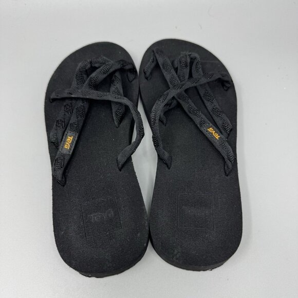 Teva Flip Flops Thong Sandals Olowahu Mush Black Gladiator 6840 Women's Size 6 - Picture 6 of 8